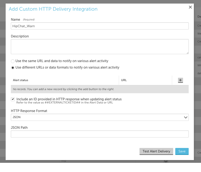 Custom HTTP Alert Delivery