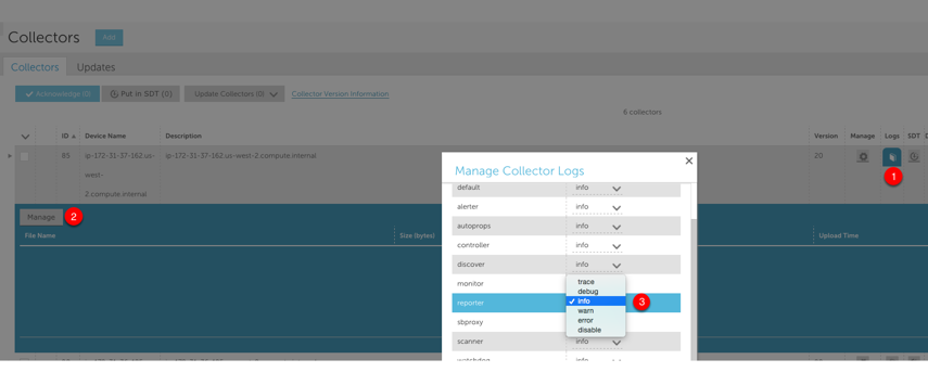 Adjusting log levels