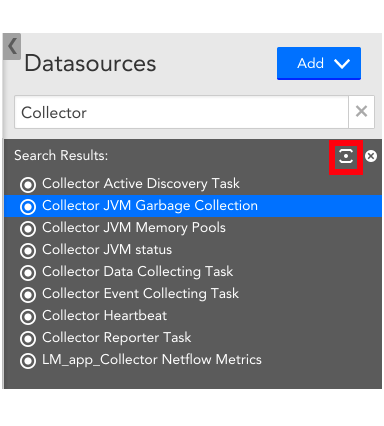 Focusing the Datasource search
