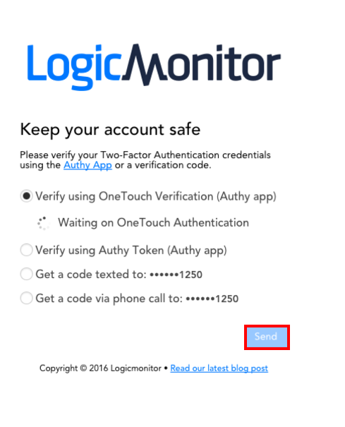 Verify using OneTouch Authentication 