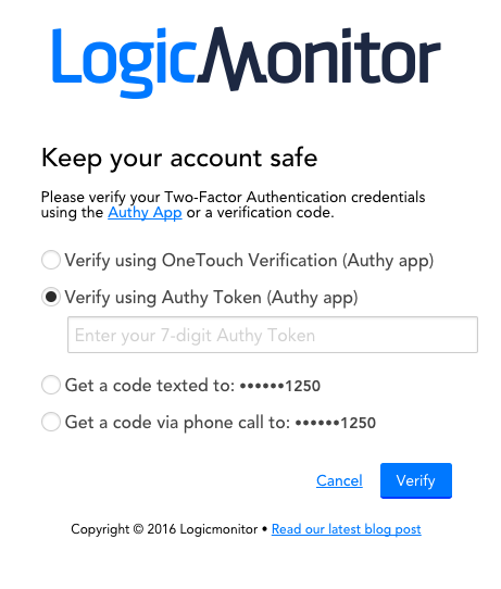 Verify Using Authy Token