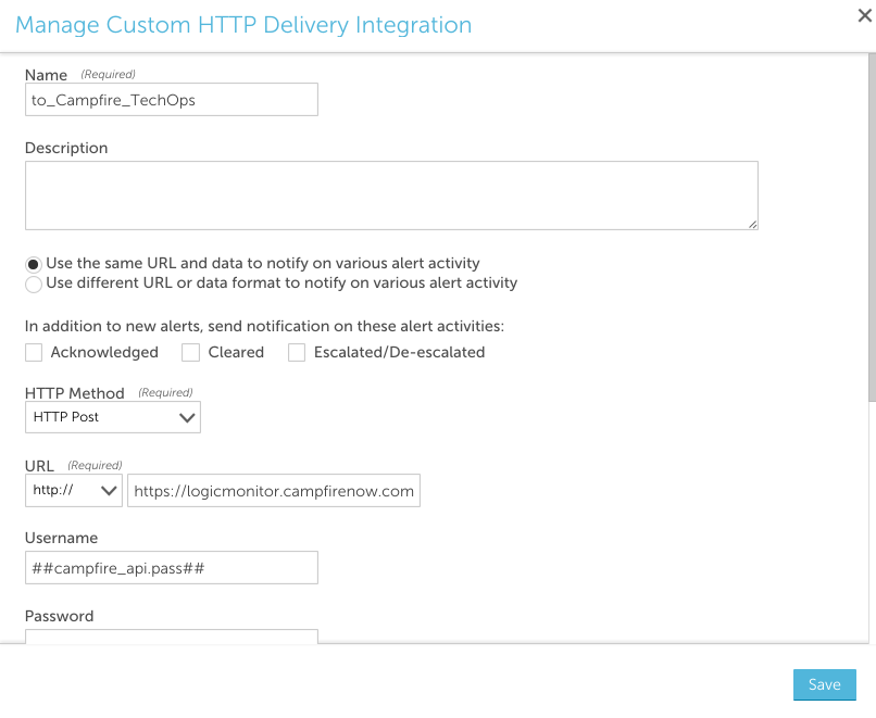 2b. Creating a Custom HTTP Alert Delivery Method