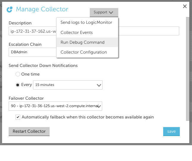 Using the Collector Debug Window