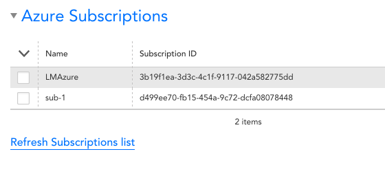 3. Select Azure Subscriptions