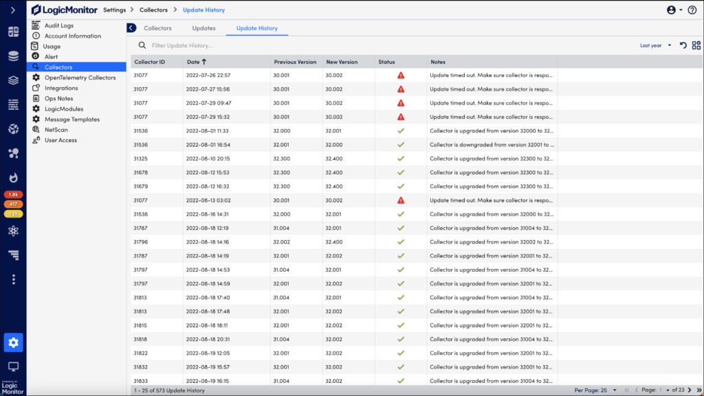 Collector Version Management LogicMonitor