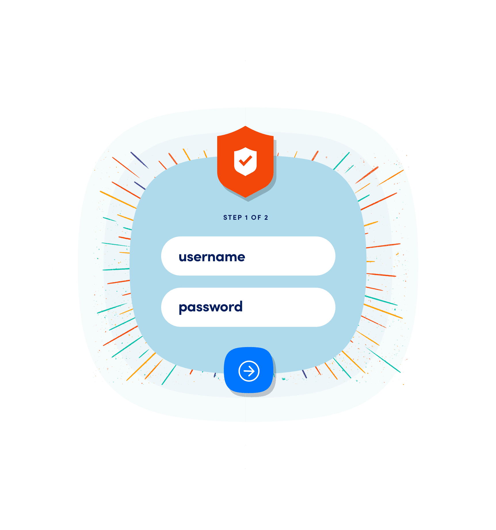 Secure username and password login graphic