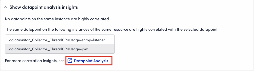 Show datapoints analysis insights section