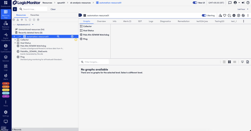 Collector DataSources on Resources page