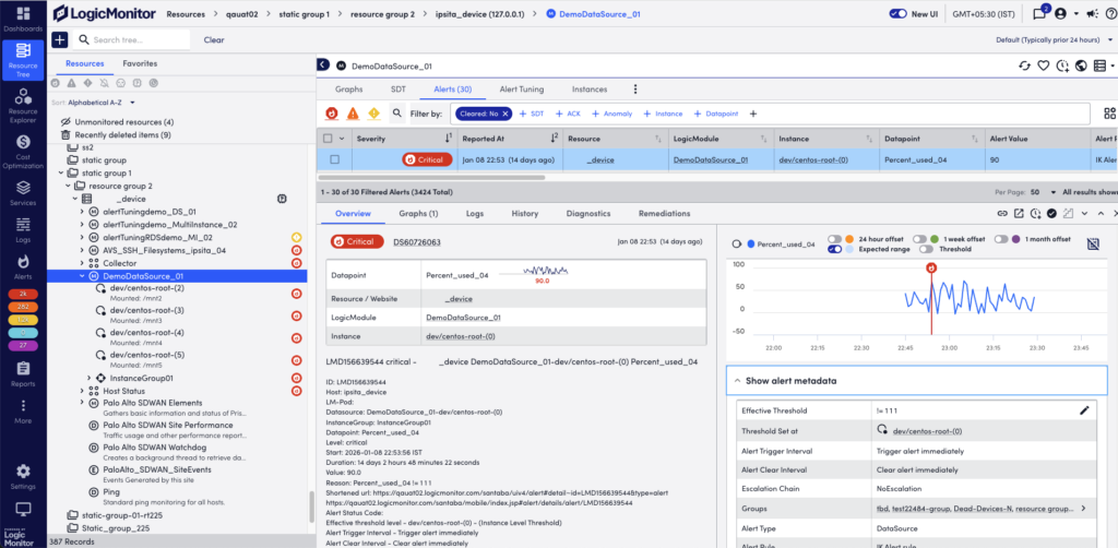 report detail panels