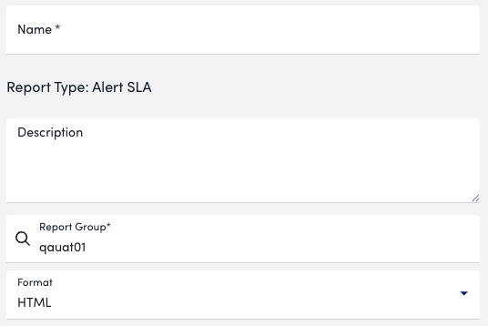 General information settings for Alert SLA report