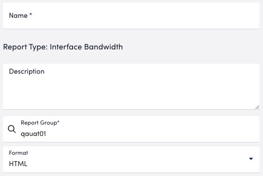 Basic information settings for the Interface Bandwidth report