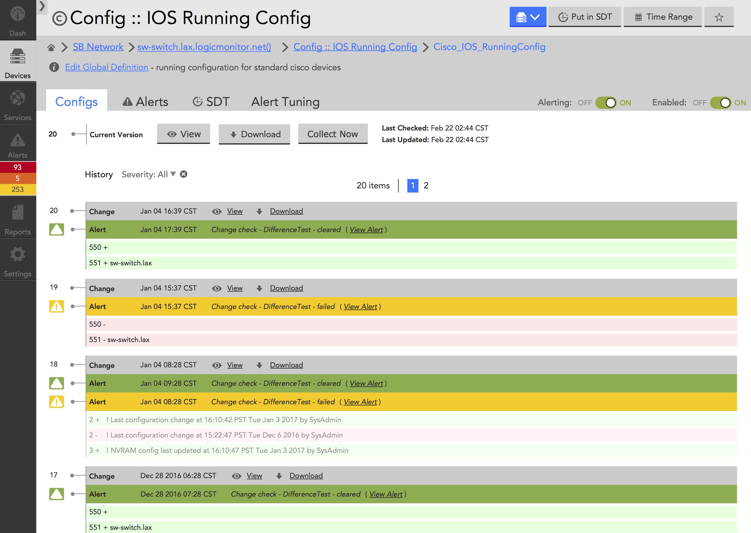 ECS Configuration Monitoring