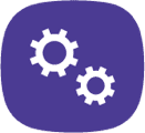 Purple gear icon