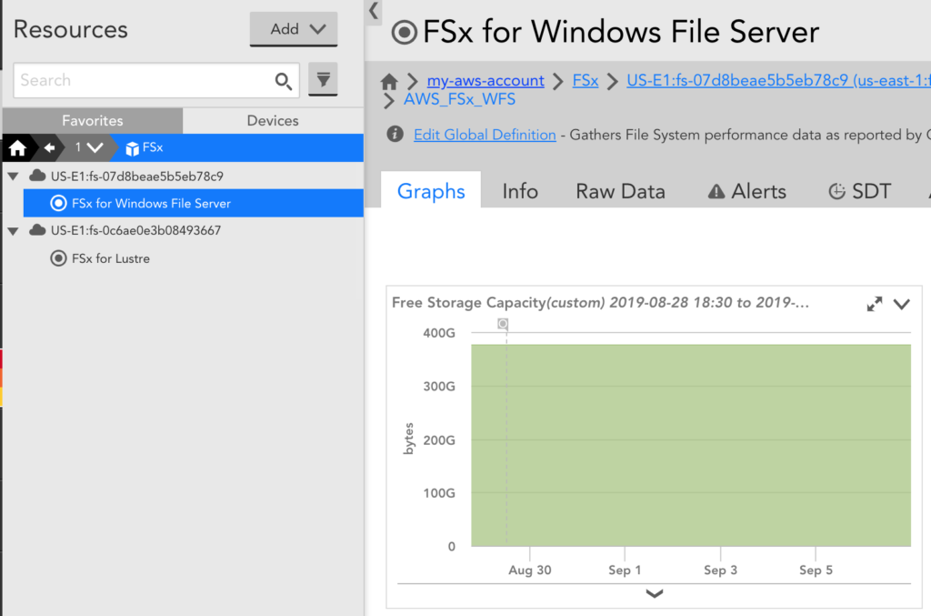 AWS FSx Automatic instance discovery with pre-configured graphs