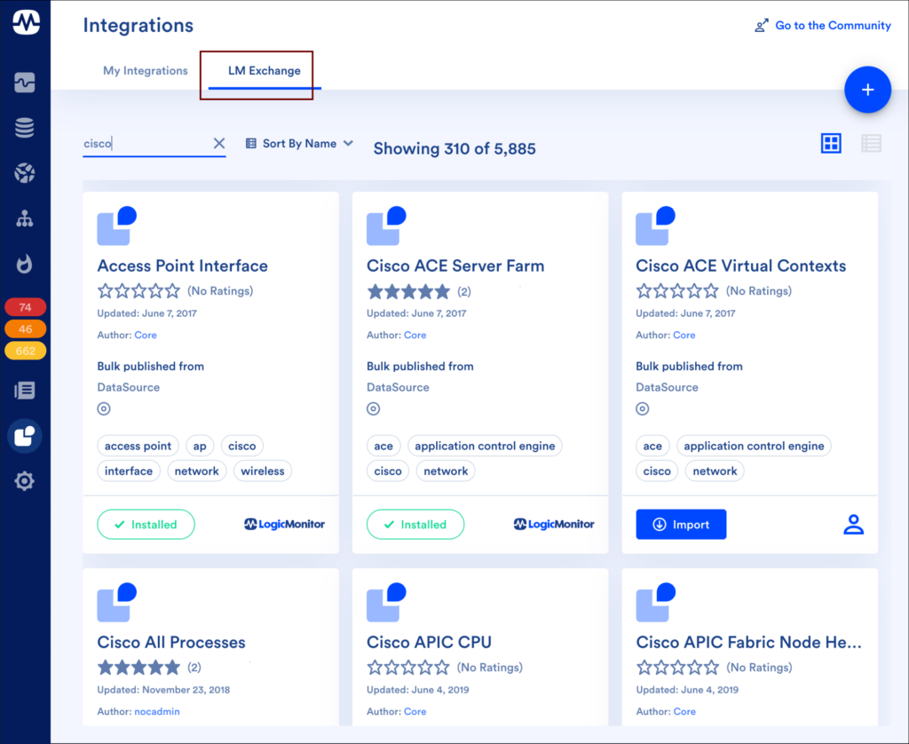 A Preview of LM Exchange within LogicMonitor. LM Exchange allows the LogicMonitor community to share their LogicModules in a marketplace-like environment.