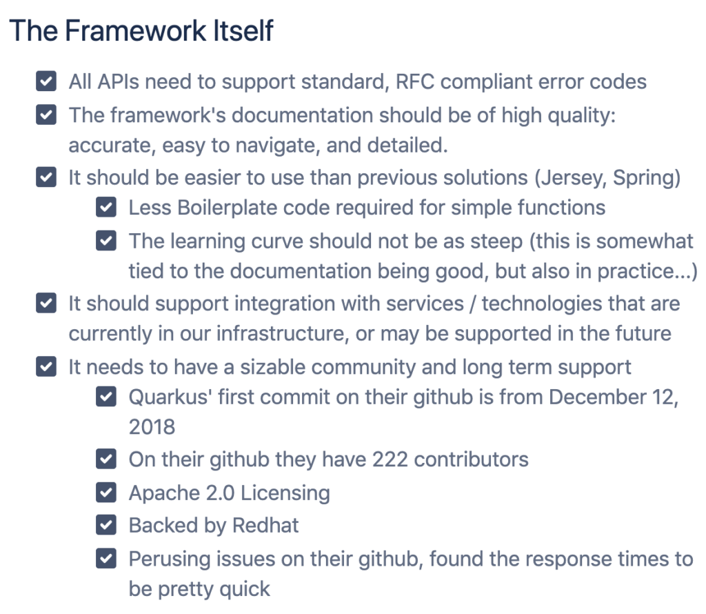 LogicMonitor Framework document checklist