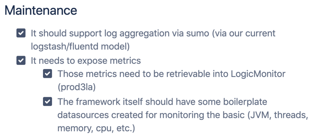 LocigMonitor framework Maintenance checklist 