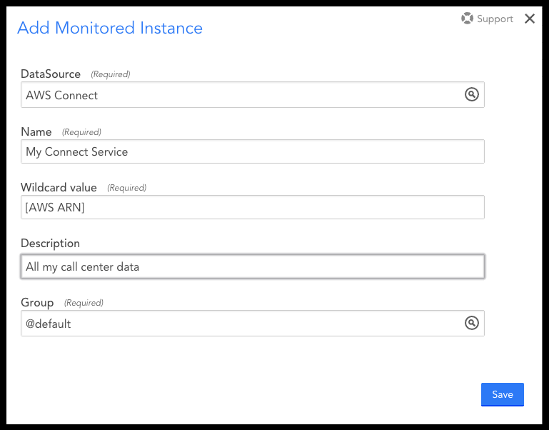 Add Monitored Instance dialog
