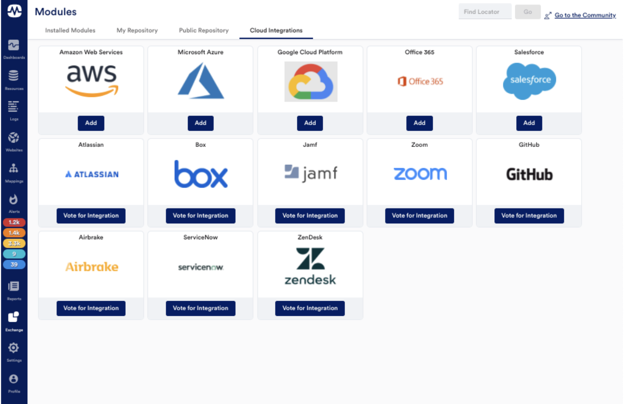 LogicMonitor LM Exchange Cloud Integrations