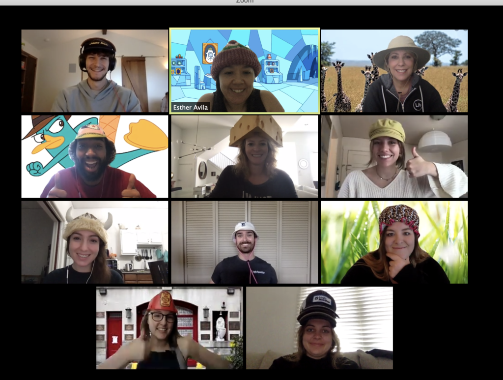 Team hat day meeting at LogicMonitor with the talent team. 