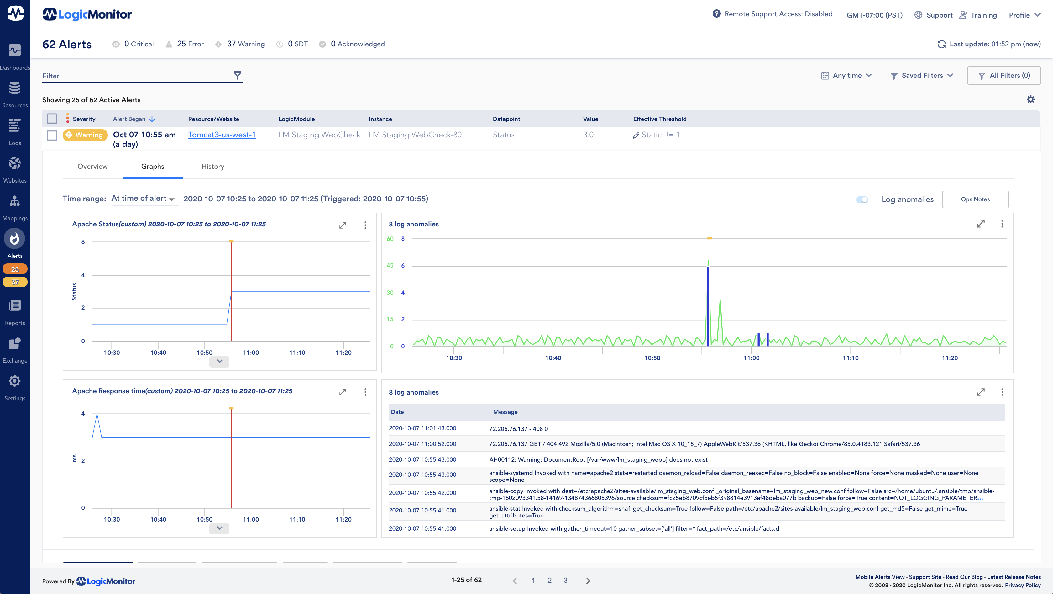 LM Logs Alerts MTTR