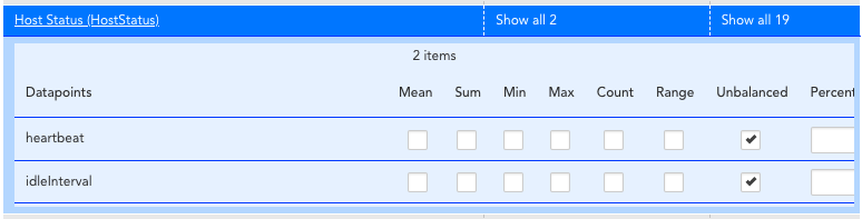 Host Status. Adding the unbalanced aggregation to your service.