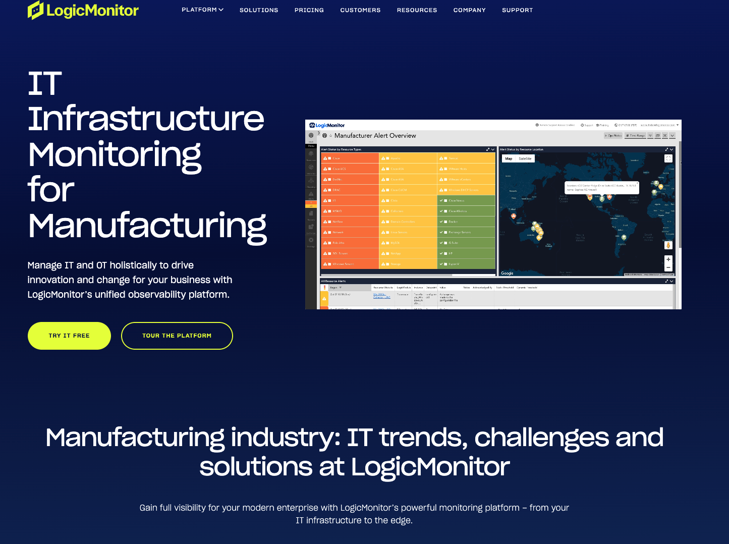 Manufacturing Industry IT Monitoring Solutions | LogicMonitor
