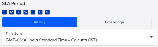 All day time range settings for SLA period