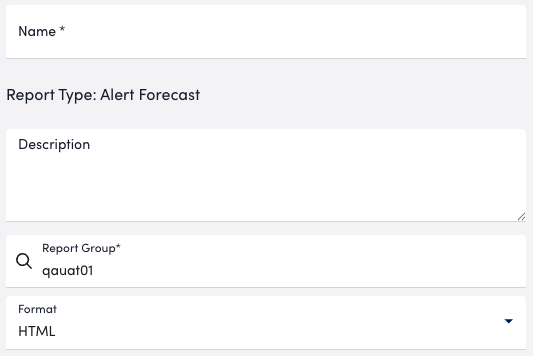 Alert Forecast report basic settings