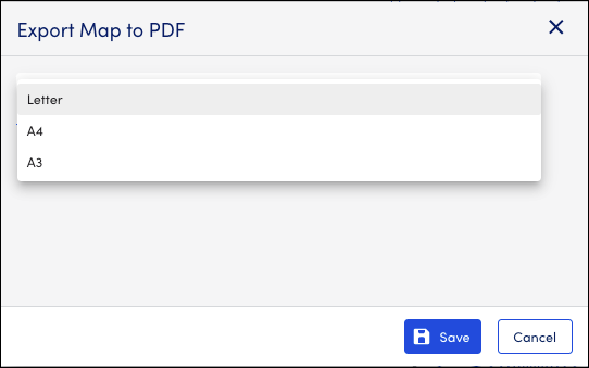 Export map to PDF dialog box