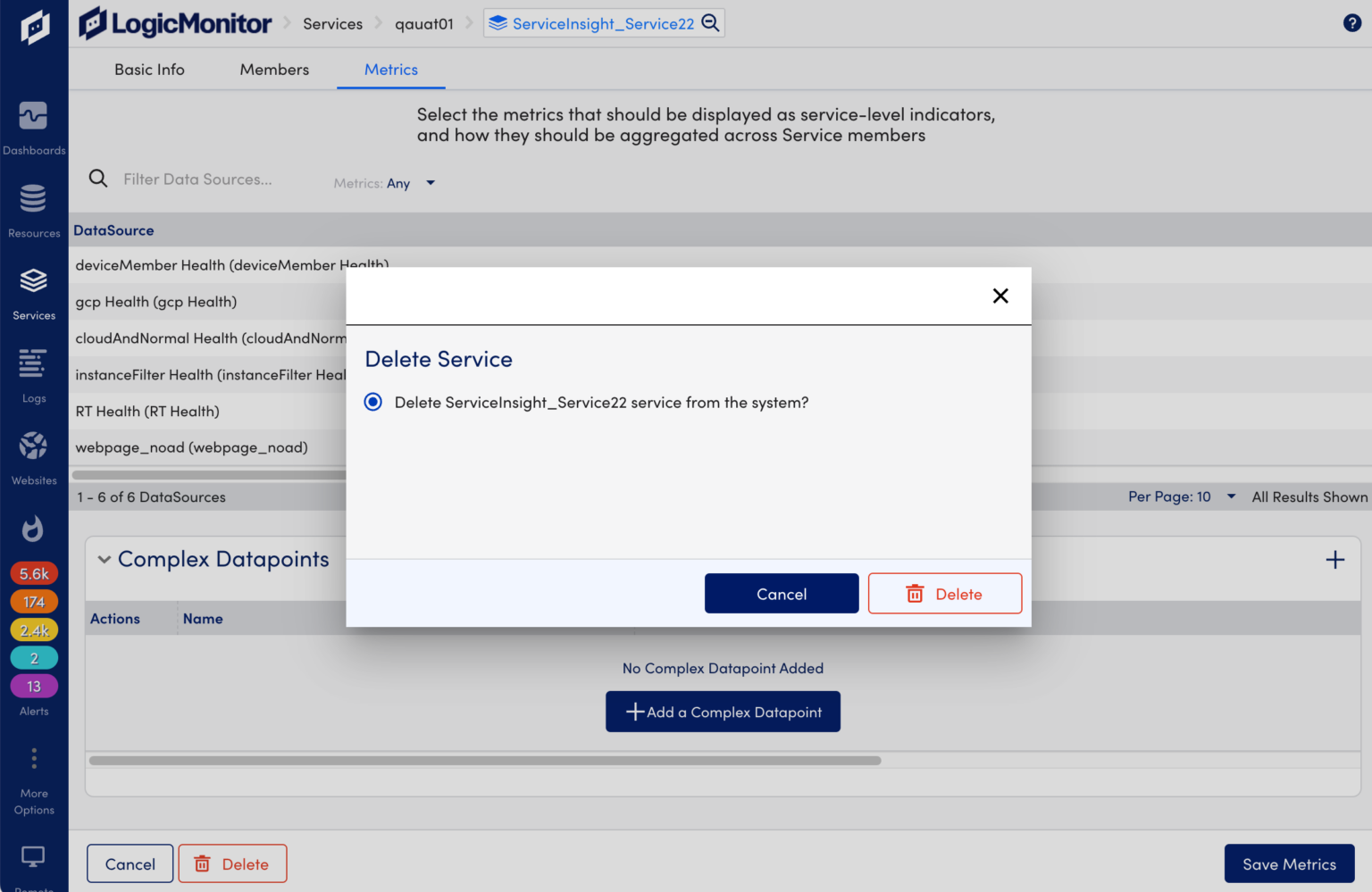 Managing a Service | LogicMonitor