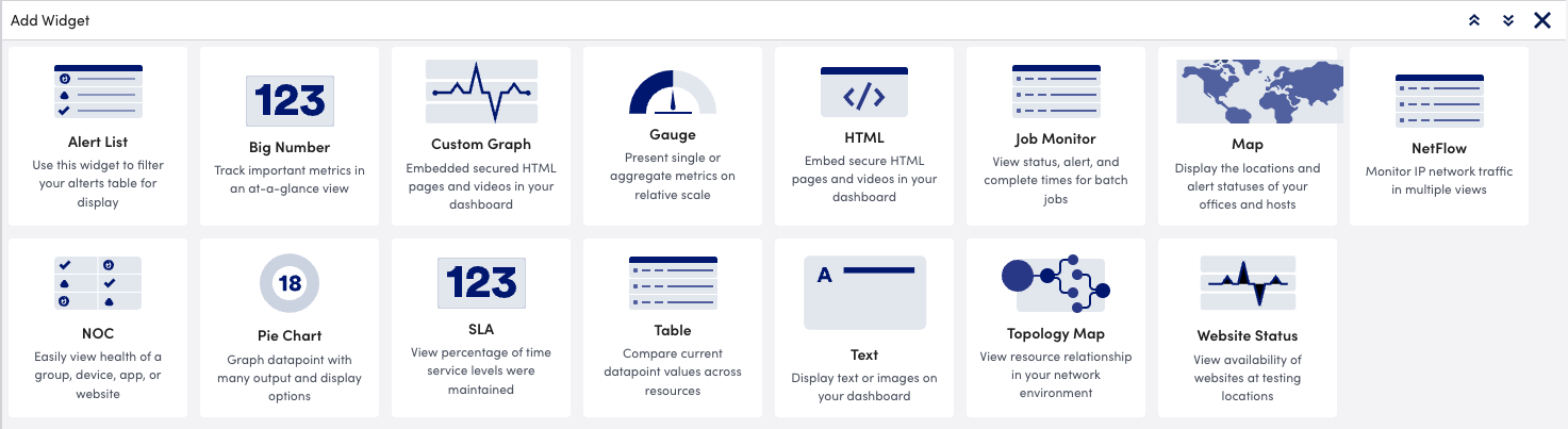 widget types page