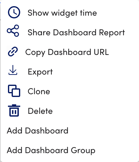 Manage dashboard Options