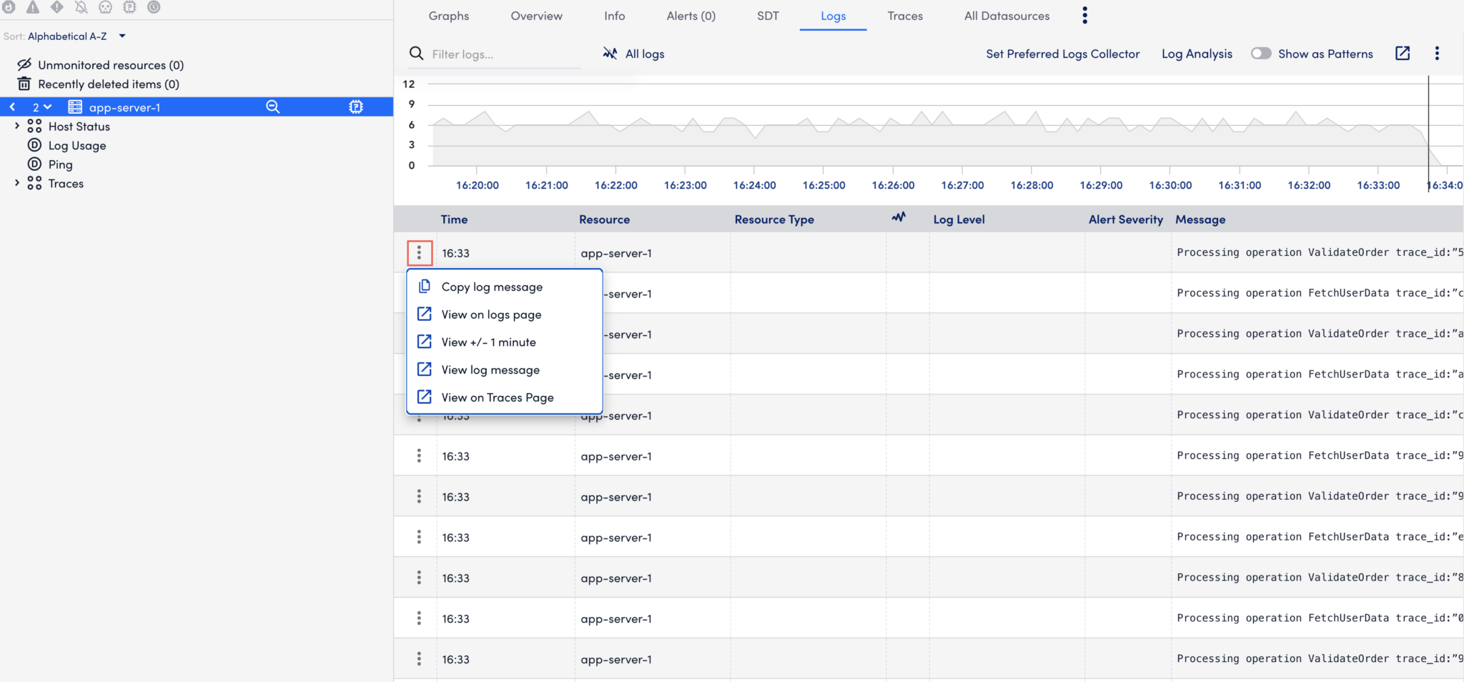 Logs Tab | LogicMonitor
