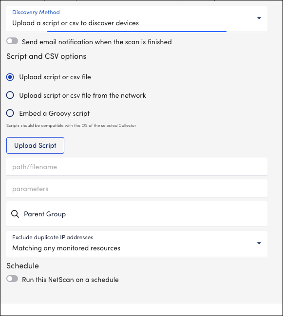 Add advanced NetScan modal