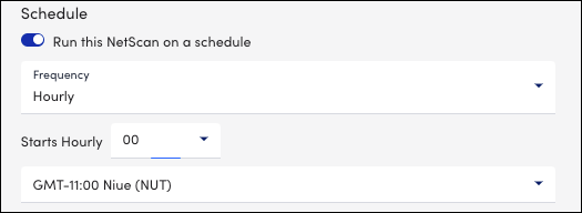 Schedule option for NetScans page