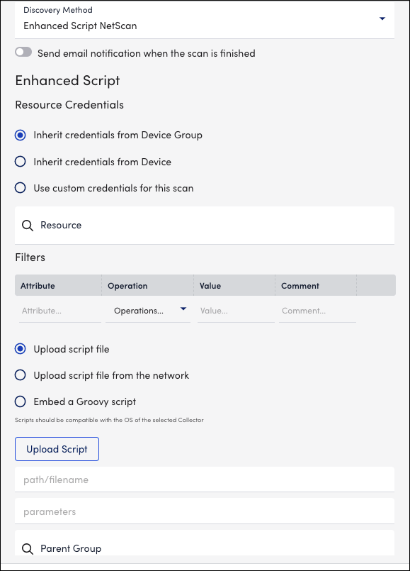 Adding an Enhanced Script NetScan