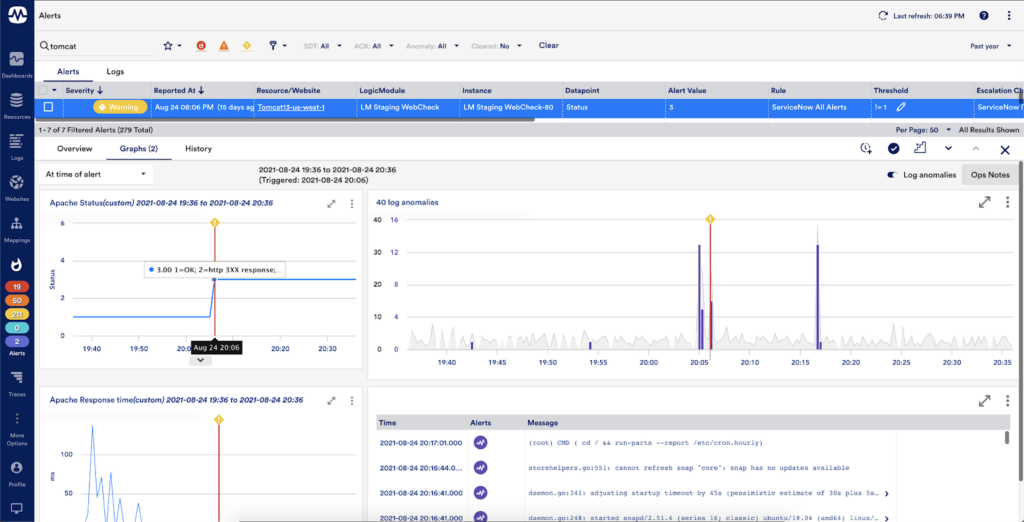 Metric-based alerting with log data