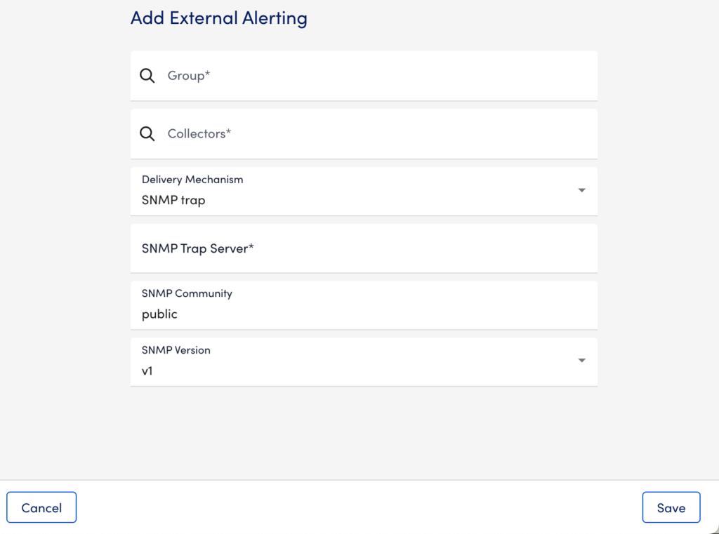 Add external alerting modal