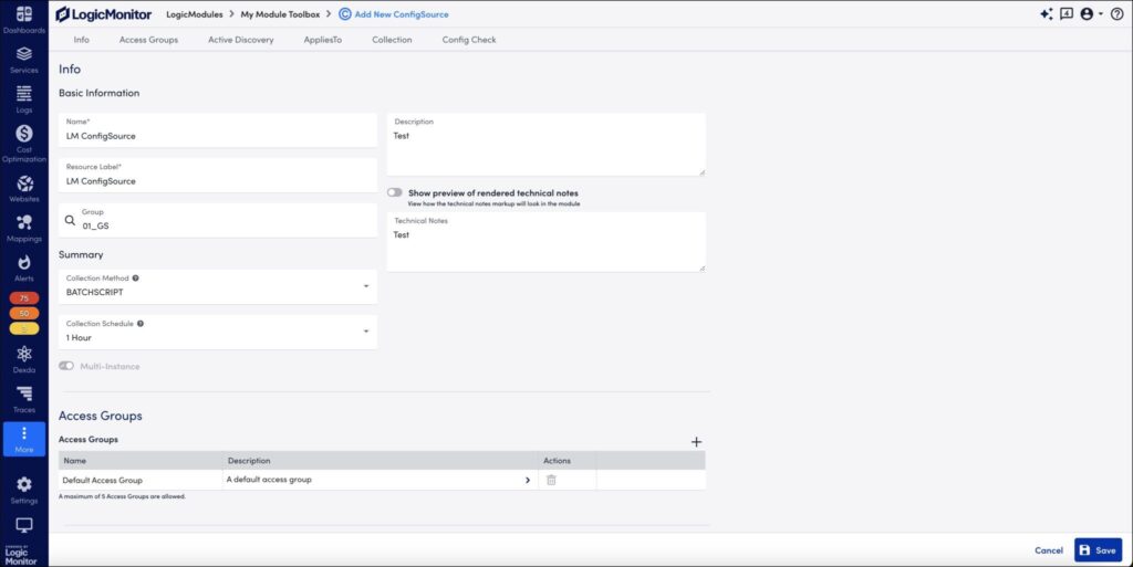 ConfigSource Configuration | LogicMonitor
