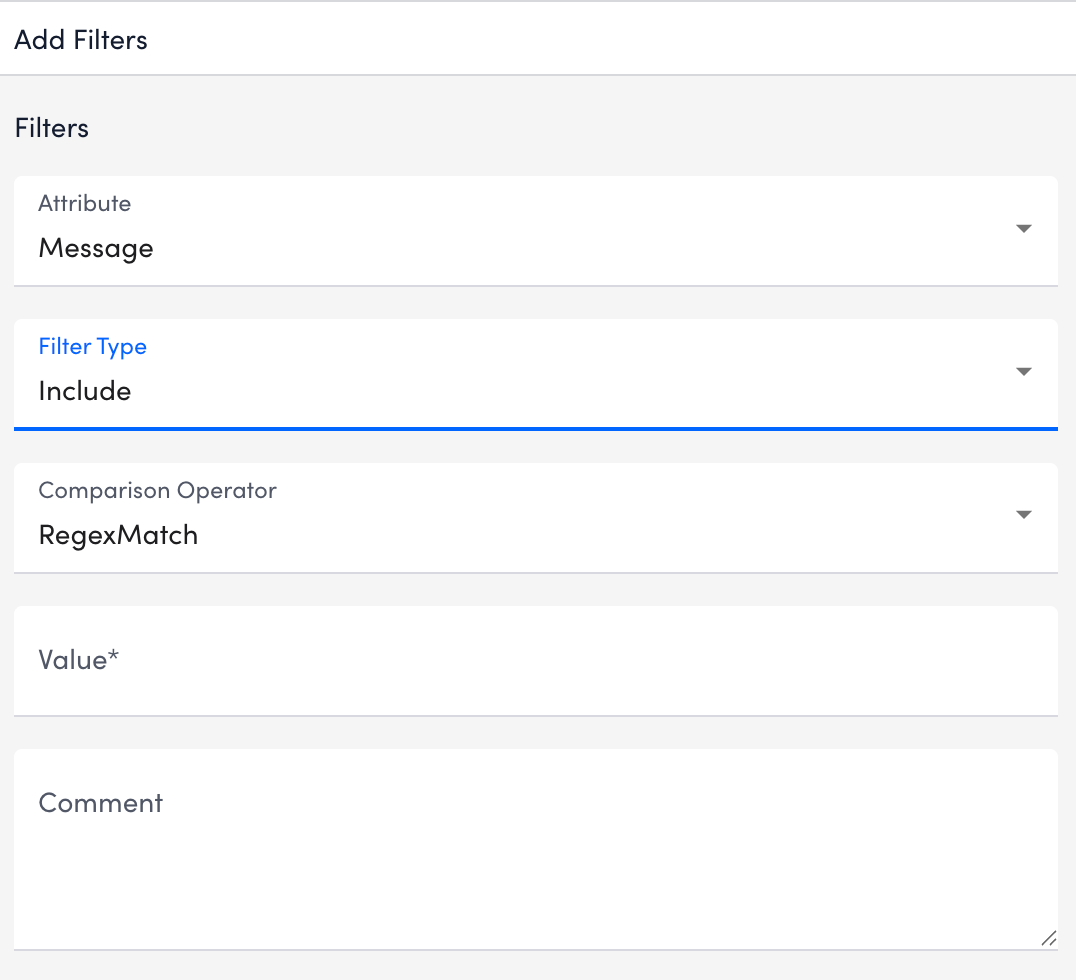 LogFiles LogSource のフィルター モーダルを追加
