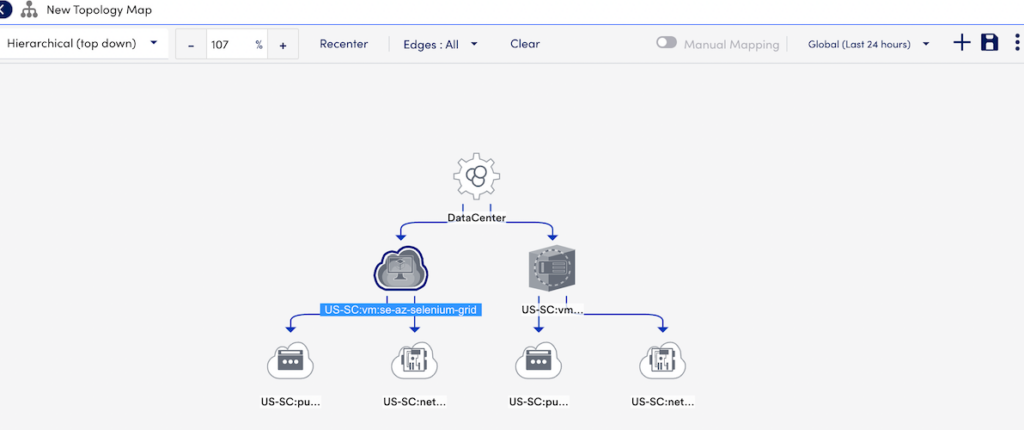 Updated topology mapping in LogicMonitor