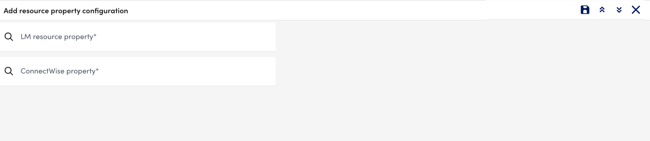 add resource property configuration panel