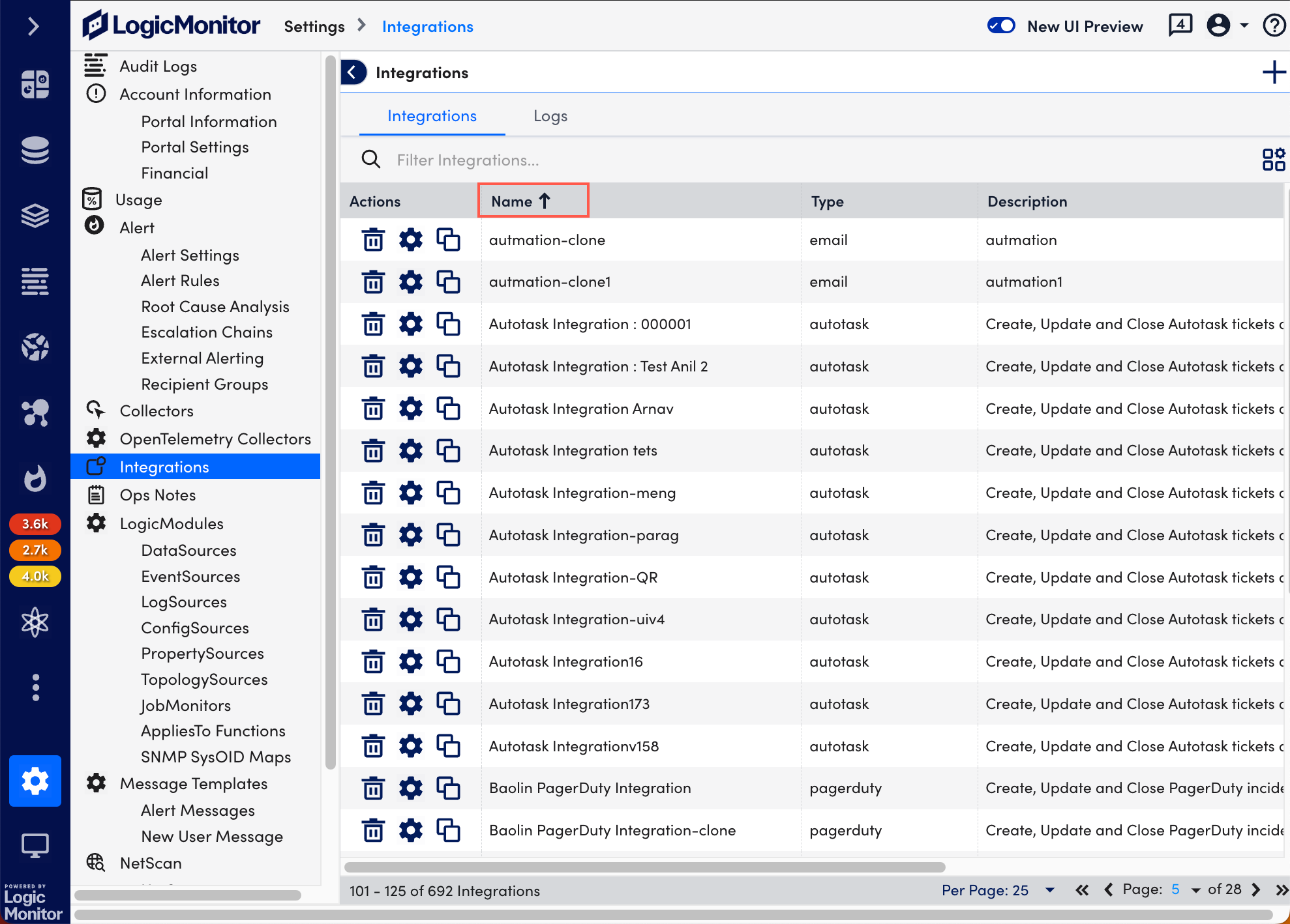 Navigating the Integration Page | LogicMonitor