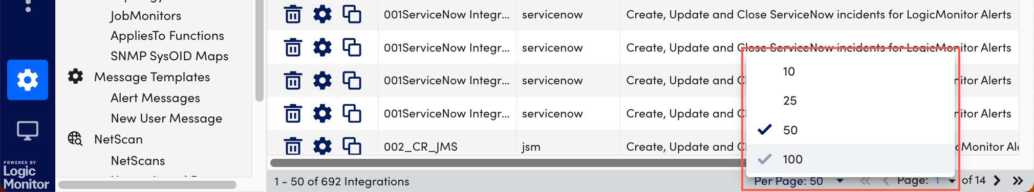 Navigating the Integration Page - LogicMonitor