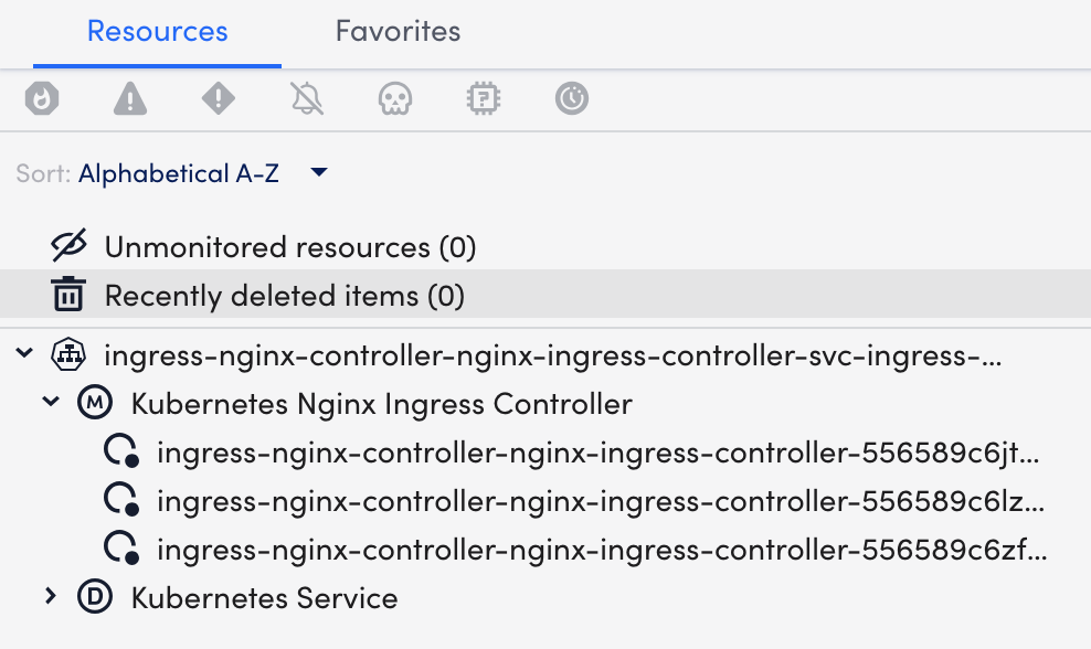 NGINX resource tab