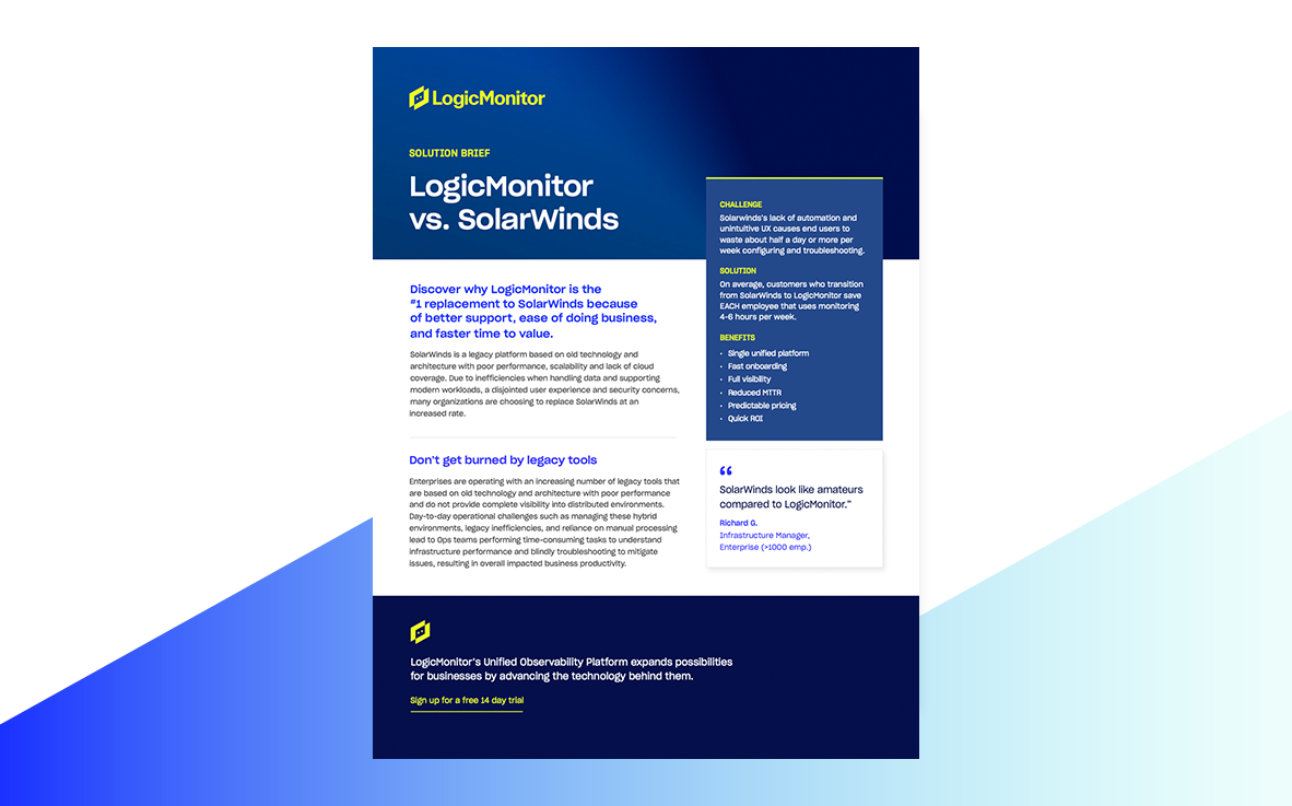 LogicMonitor vs Solarwinds solution brief