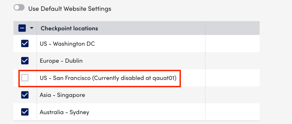 Disable location option