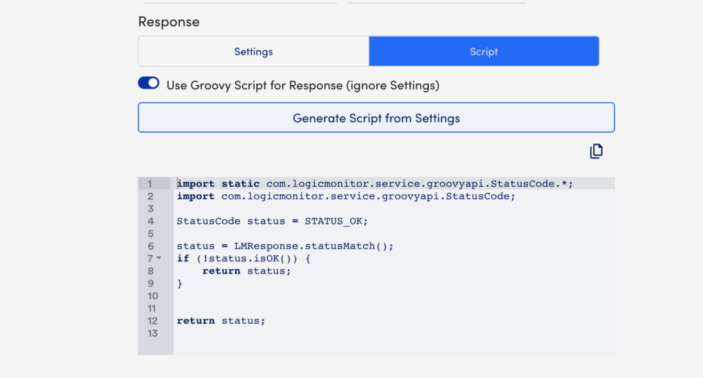 Response Script Web check