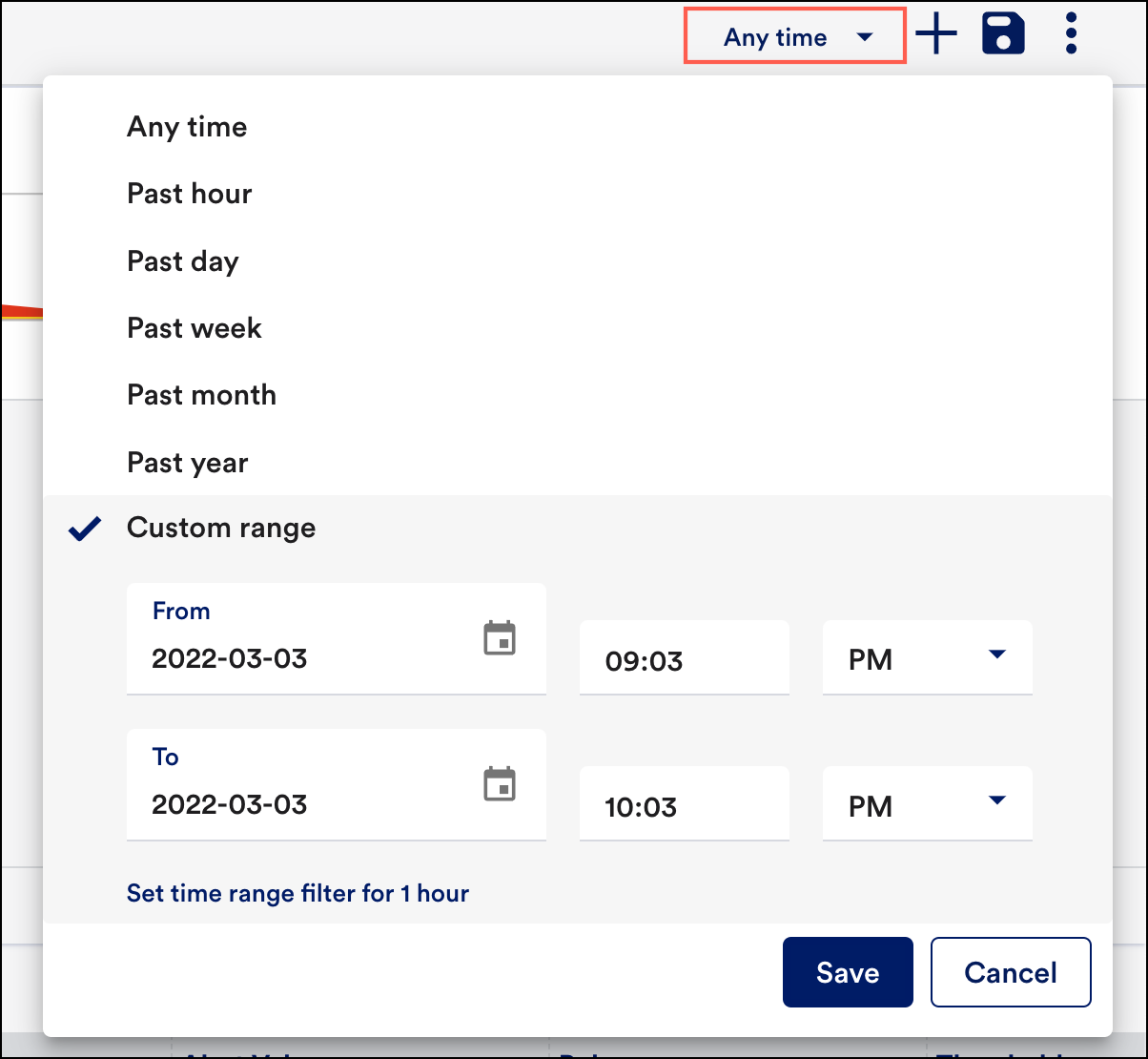 Custom time range